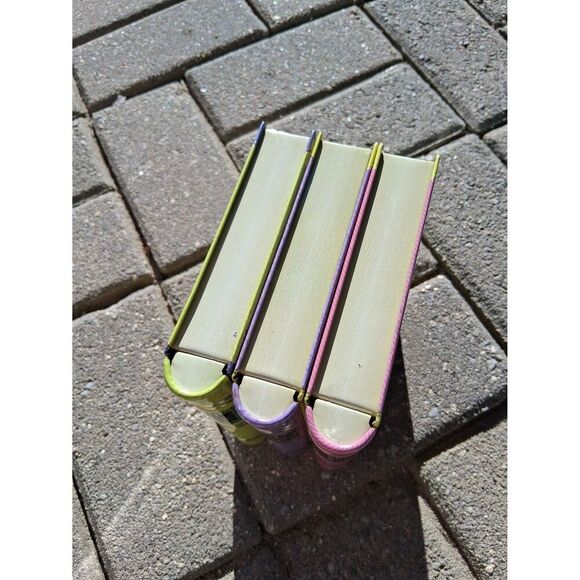 3 Collectors Tins Easter Pink Purple Green Books Vintage - Picture 4 of 5